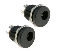 2x Switch Electronics Connettore DC Jack Presa Femmina Tondo 2,5mm x 5,5mm Nero