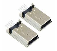 2x Switch Electronics Mini USB-B Tipo B Connettore PCB Dritto Saldare