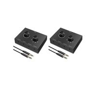 2X Switcher Audio Stereo Bidirezionale con Jack da 3,5 mm A 4 Vie, Splitter Box, Amplificatore per Cuffie 4 In 1 Uscita