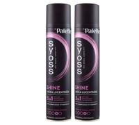2x Syoss Palette Lacca Spray Shine Lucentezza Professionale Lunga Tenuta 300 ml