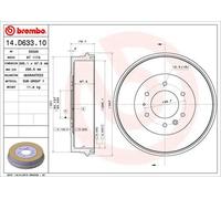 Brembo Tamburo freno 14.D633.10 – compatibile con Ford Ranger 2.5 TDCi 4x4 e Mazda