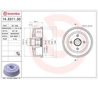 BREMBO 14.E311.50 Tamburo freno