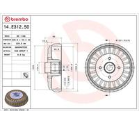 2x Tamburo freno 14.E312.50 BREMBO per DACIA RENAULT LADA