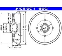 ATE Tamburo freno assale posteriore 24.0218-0007.1 per VW Polo (6N2) 1999-2001 1 pezzo