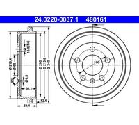 Tamburo freno ATE 24.0220-0037.1