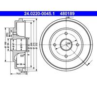 2x Tamburo freno 24.0220-0045.1 ATE per OPEL SUZUKI