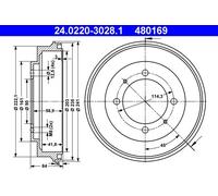 2x Tamburo freno 24.0220-3028.1 ATE per MITSUBISHI CARISMA CARISMA Tre volumi