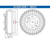 ATE Tamburo freno 24.0220-3039.1