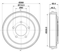 2x Tamburo freno 8DT 355 301-921 HELLA PAGID per JEEP DODGE CHRYSLER