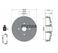 2x Tamburo freno 94036500 TEXTAR per KIA RIO I Hatchback RIO I Tre volumi