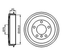 Tamburo freno Assale posteriore 0 986 477 043 BOSCH per BMW 3 3 Coupé 3 Compact