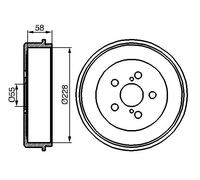 2x Tamburo freno Assale posteriore 0 986 477 140 BOSCH per TOYOTA AVENSIS