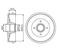 2x Tamburo freno Assale posteriore 0 986 477 197 BOSCH per NISSAN MICRA III NOTE
