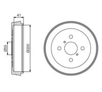 2x Tamburo freno Assale posteriore 0 986 477 199 BOSCH per TOYOTA YARIS