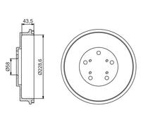 2x Tamburo freno Assale posteriore 0 986 477 231 BOSCH per SUBARU LEGACY I