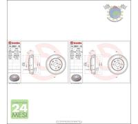 2x Tamburo freno Brembo Posteriore per MAZDA DEMIO 323