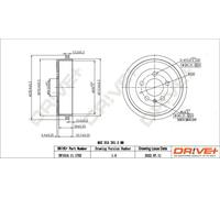2x Tamburo freno DP1010.11.1702 Drve+ per SEAT SKODA VW AUDI