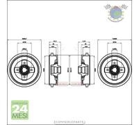 2x Tamburo freno JParts Posteriore per AUDI COUPE 90 80 VW PASSAT (3A2 35I) epc