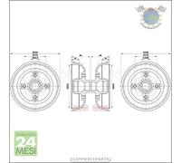 2x Tamburo freno JParts Posteriore per OPEL CORSA B A TIGRA eob