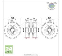 2x Tamburo freno JParts Posteriore per RENAULT THALIA MEGANE
