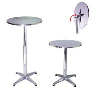 2x Tavolino Da BAR Tavolo Bistrot 2in1 Alluminio Altezza 70/115cm Giardino Ø
