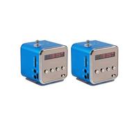 2X TD-V26 Ricevitore Altoparlante Radio FM Digitale con Supporto per Altoparlante Stereo LCD Micro-TF Card Lettore Musicale Mp3 (Blu)