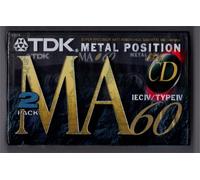 2x TDK MA60 Metal 60 min Audio Cassette Tape High Bias 70 µs