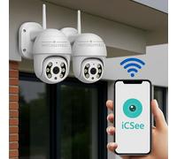 2X TELECAMERA ESTERNA ICSEE CAM PTZ WIFI CAMERA WIRELESS ESTERNO SMART ZOOM