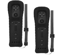 2x Telecomando Wii, controller di gioco Controller Wii connessione sensore di movimento remoto wireless controller gamepad sostitutivo per console Wii e Wii, con custodia silicone e cinturino da polso