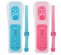 2x Telecomando Wii, controller Wii controller di gioco connessione sensore di movimento remoto wireless controller gamepad sostitutivo per console Wii e Wii, con custodia e cinturino da polso