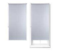 2x tenda a rullo oscurante 80x160cm tendina termica isolante senza fori bianca