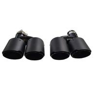 2X Terminali In Carbonio Finitura Scarico Nera 2X 76Mm Per Collegamento 63Mm