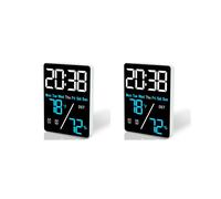 2X Termometro Digitale per Ambiente, Igrometro, Sveglia, per Scrivania, Misurazione 'Umidità e Della Temperatura Interna con Display A LED