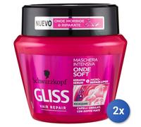 2x Testanera Maschera Capelli 300 Ml.Vaso Onde Soft