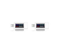 2X Tester USB 6 In 1 DC4-30V Display IPS Misuratore di Capacità di Temporizzazione di Tensione Digitale Rilevatore di Corrente, Tensione, Bianca
