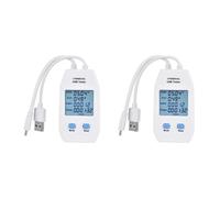2X Tester USB, Tester LCD Rilevatore Voltmetro Amperometro Misuratore di capacit? di potenza digitale (UT658 Dual)