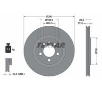 2x TEXTAR 92057100 Disco freno Anteriore per VW GOLF III (1H1) CORRADO (53I)
