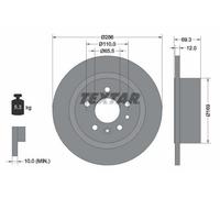 2x TEXTAR 92067003 PRO Disco freno Posteriore per OPEL Omega B Limousine (V94)