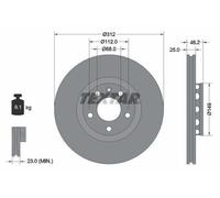 2x TEXTAR 92106100 Disco freno Anteriore per VW PASSAT (3B3) 312mm