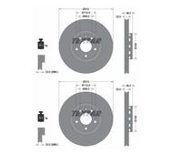 2X Textar 92106105 Disco Freno Per VW Passat Skoda Superb I Seat Exeo Audi A4