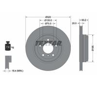 2x TEXTAR 92122703 PRO Disco freno Posteriore per BMW 5 Sedan (E60) 320mm