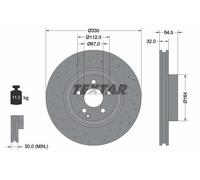 2x TEXTAR 92171905 PRO+ Disco freno Anteriore 335mm