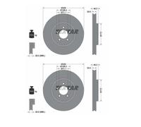 2X Textar 92173505 Disco Freno Per Jaguar XF X250 Daimler Super Eight X350