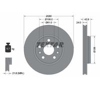 2x TEXTAR 92202400 Disco freno Anteriore per RENAULT KANGOO Express (FW0/1)