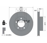 2x TEXTAR 92228603 PRO Disco freno Anteriore per OPEL Movano B Van (X62) 302mm