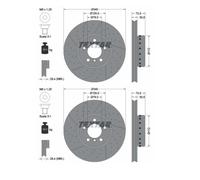2x Textar 92265025 Disco Freno per BMW F31 F30 F80 F21 F20 F23 F34 F36