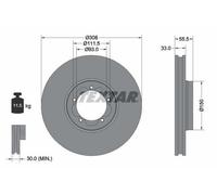 2x TEXTAR 92273003 PRO Disco freno Anteriore 308mm