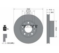 2x TEXTAR 92275003 PRO Disco freno Anteriore per OPEL Movano C Van (U9) 280mm