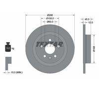 2x TEXTAR 92275203 PRO Disco freno Posteriore per OPEL Astra K Hatchback (B16)