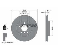 2x TEXTAR 92279203 PRO Disco freno Anteriore per BMW 2 Active Tourer (F45) 280mm